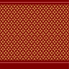 Fototapeta premium Thai silk seamless argyle pattern ethnic basic red