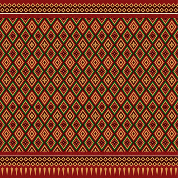 Thai silk seamless argyle pattern ethnic colorful