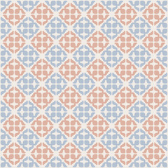 Fototapeta premium Tile pattern. Ceremic tiles. seamless pattern pastel orange blue