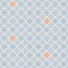 Tile pattern. Ceremic tiles. seamless pattern pastel orange blue