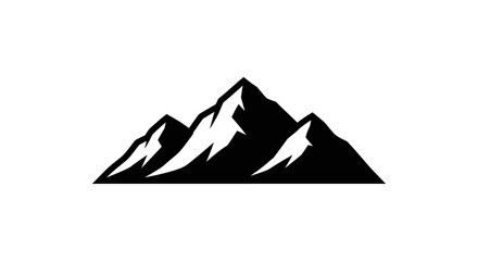 Stylized Silhouette of Jagged Mountain Peaks.