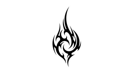 Tribal Flame Tattoo Design Black Ink.