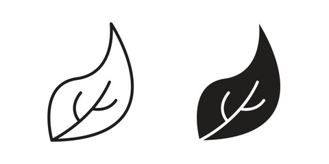 Basil icons in simple black style symbol sign for apps and website