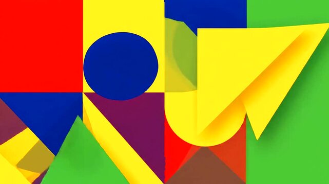 Vibrant colorful geometric shapes art.