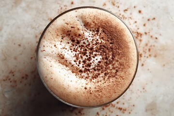 view  of cappuccino foam