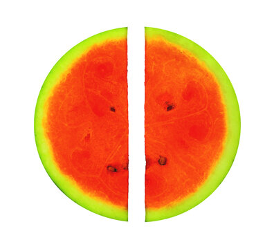 2 watermelon slices, isolated on white