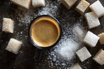 cup of coffee with sugar