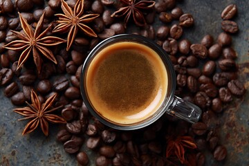 top down shot of espresso