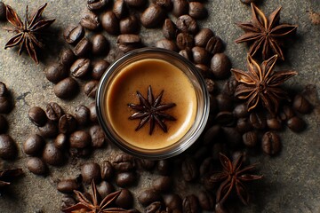 top down shot of espresso
