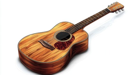 Fototapeta premium Wooden acoustic ukulele instrument with straps