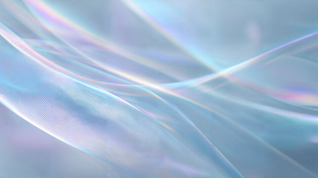 Iridescent glowing light drape, fusion of futuristic technology and delicate cloth / 虹色（玉虫色）に輝く光のドレープ、未来的なテクノロジーと繊細な布の融合
