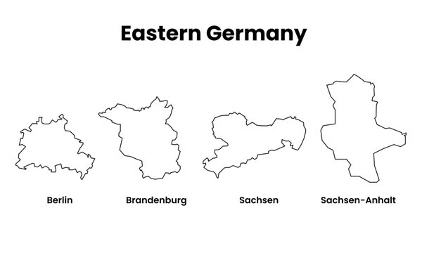 Vector Map of Estern Germany Outline Illustration	