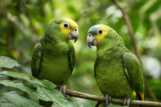 two parrots on a branch