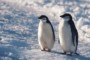 two penguins in the snow