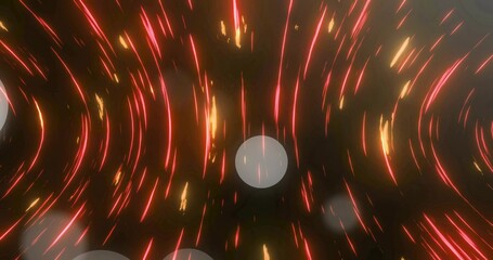 Glowing centered pale gray disc floating in abstract void, with curved red streaks, golden sparks