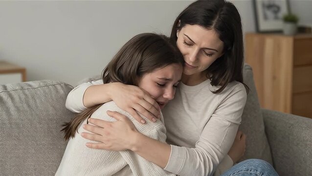 Emotional Support Between a Mother and Daughter in Times of Sadness