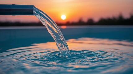water flowing into the pool