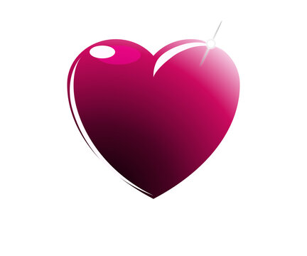 Coraz&oacute;n rojo gradiente gloss y destello