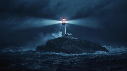 lighthouse in the fog