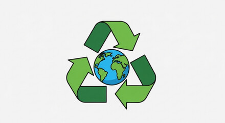 Obraz premium Earth surrounded by green recycling arrows symbolizing eco friendly practices and sustainability