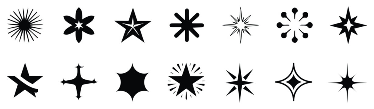 star icon. Sparkle vector icons set