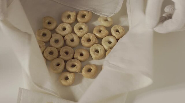 Traditional italian  snack food taralli