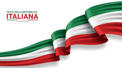 Italian Republic Day Celebration with Waving Flag