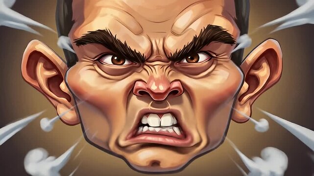 Cartoon Angry Man - A Visual Representation of Intense Frustration.