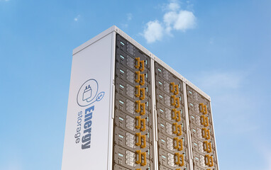 White energy storage systems with battery container units inside