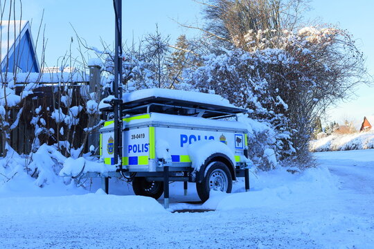 Police camera trolley with mast for protection and surveillance. January 2026.