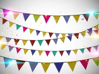 Fototapeta premium Celebratory pennant banners in vibrant colors