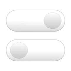 two ui toggle or button shapes, each a rectangular capsule with rounded edges, in a modern and soft 3d white gradient