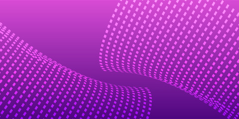 Vibrant purple gradient background with flowing dotted wave grid, modern abstract technology vector art