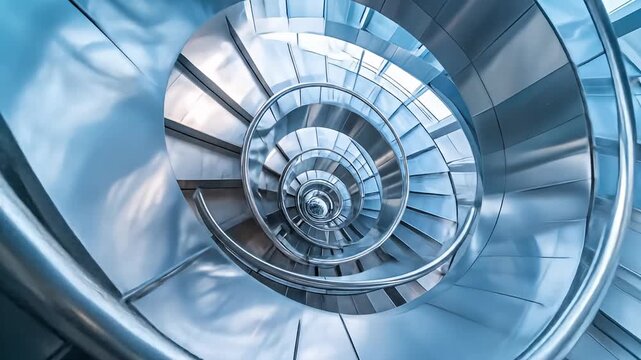 Captivating Spiral Staircase - A Descent into Architectural Elegance and Design.