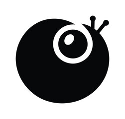 Vector graphic featuring a minimalist snail illustration with prominent eyes and antennae © SEcho