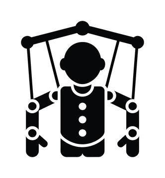 Vector illustration of a puppet controlled by strings