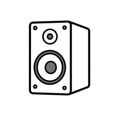 Simple Line Drawing of a Speaker.