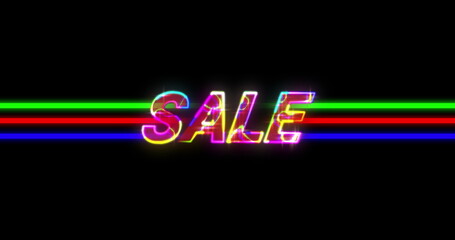 Golden Sale Advertisement on Retro Eighties Background 4k