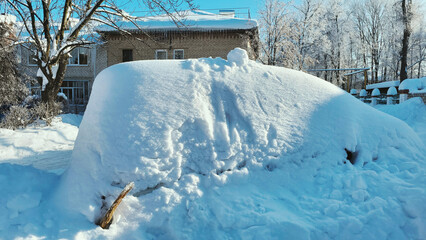 snow covered car