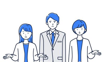 close up,Business meeting discussion illustration, no clear conclusion