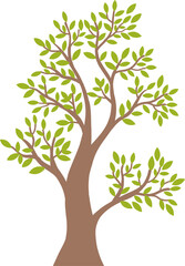 Obraz premium Simple Stylized Tree with Green Leaves