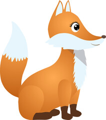 Obraz premium Cute cartoon character fox illustration smiles