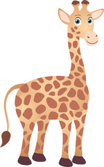 Obraz premium Cute cartoon character giraffe illustration smiles