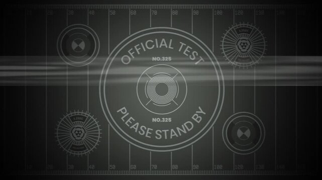 Distorted please stand by screen suitable for tv shows, websites, and videos. Eyecatching and dynamic visual for waiting moments.