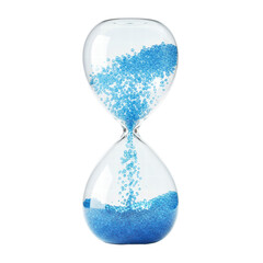 Hourglass with Blue Spheres on Black