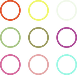 Grid of nine colorful glowing circles
