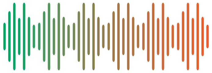 Obraz premium Colorful sound equalizer bars rising in gradient vector illustration