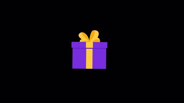 Gift Box. Reward, Bonus, Present, and Celebration Concept Animation Video - Transparent
