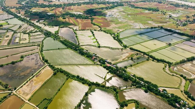 Diagonal Highway Across Aquaculture Ponds in Lingayen Pangasinan Area