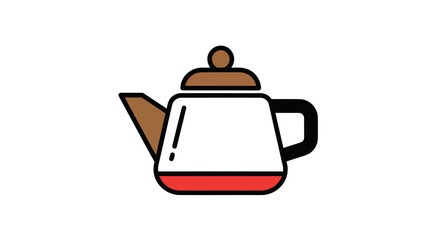 Obraz premium Illustrated teapot on white background